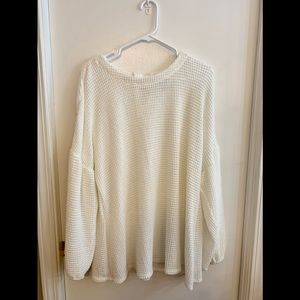 White Waffle Sweater